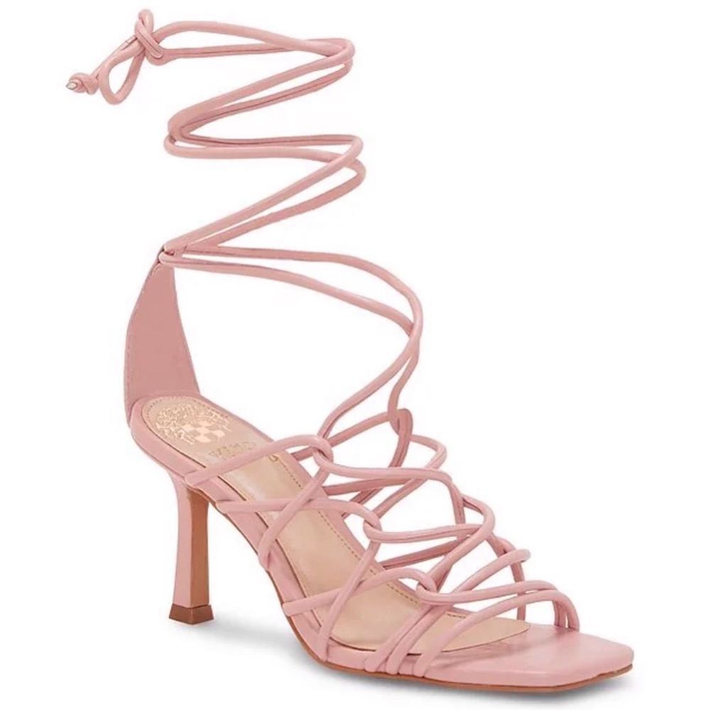 Vince Camuto Enjita Strappy Lace Up‎ Pink Size 5.5 Leather Dress Sandals